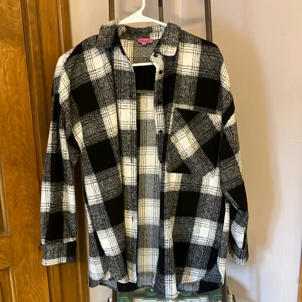 Miami oversized plaid fleece button up - brand new condition